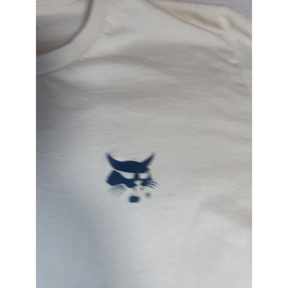 Bobcat T-Shirt Tan Large 100% Cotton Short Sleeve Workwear Tee Sm Logo - Picture 1 of 9